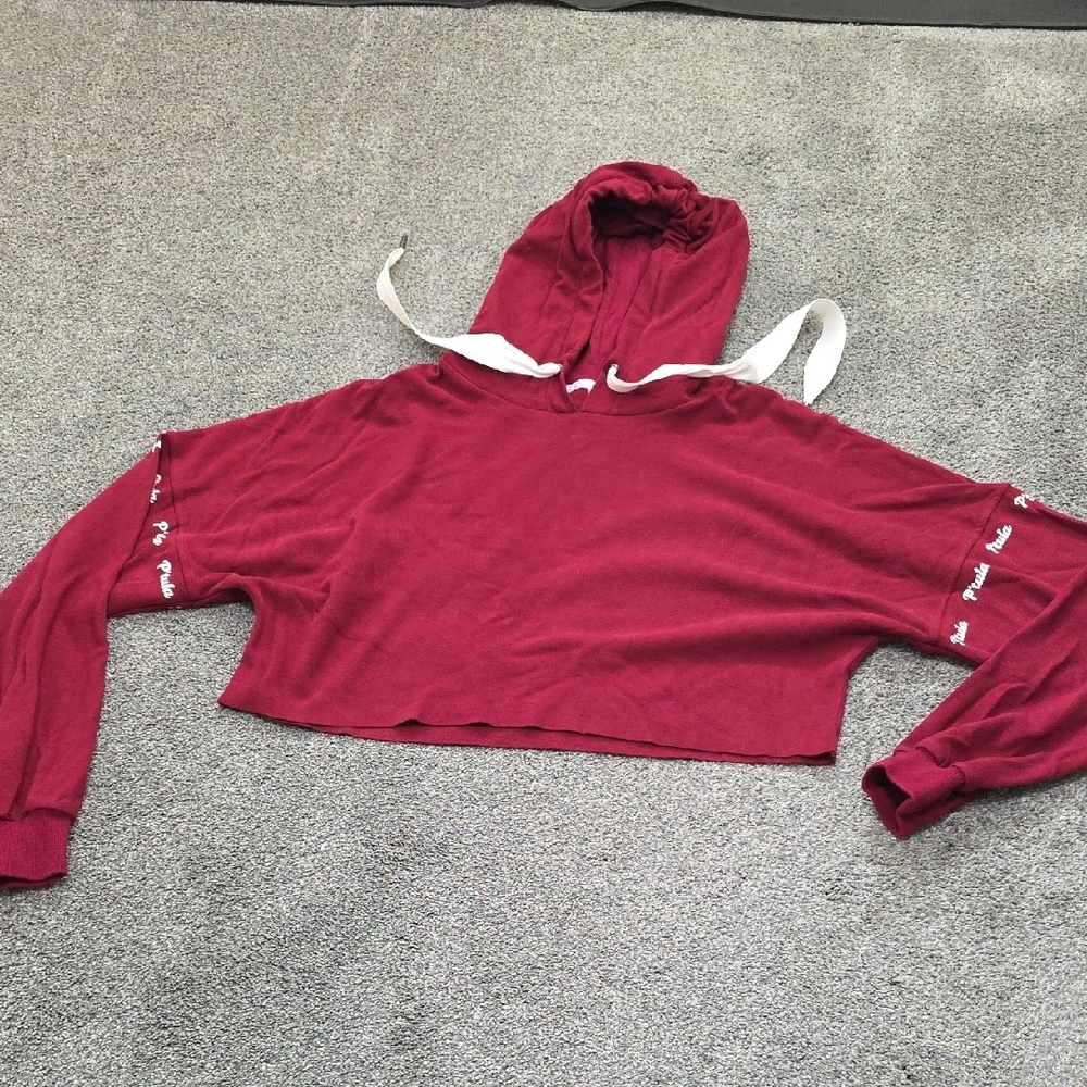Women's Red Cropped Hoodie